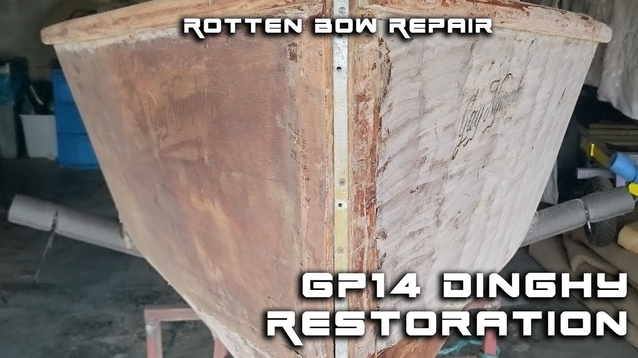How to boat restoration : Repairing rotten wood on a bow of GP14 Dinghy