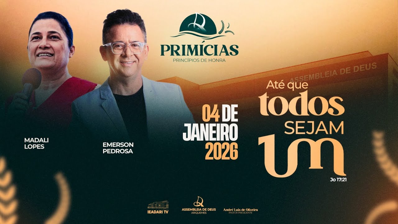 PRIMÍCIAS 2026 - DIA 4 | MADALI LOPES E EMERSON PEDROSA  | ACESSÍVEL EM LIBRAS |  04/01/2026
