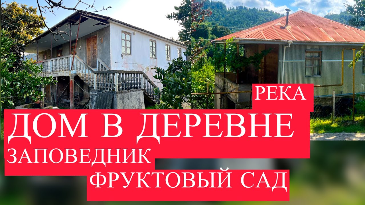 Дом в деревне с рекой на участке, у заповедника. Загородная недвижимость на побережье в Грузии