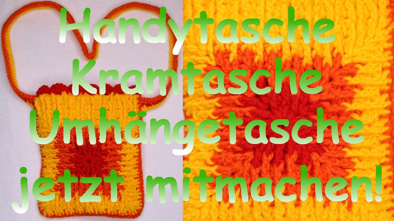 Handytasche Umhängetasche mit Mosaikmuster zum nachhäkeln | Jetzt ein Unikat selber machen!