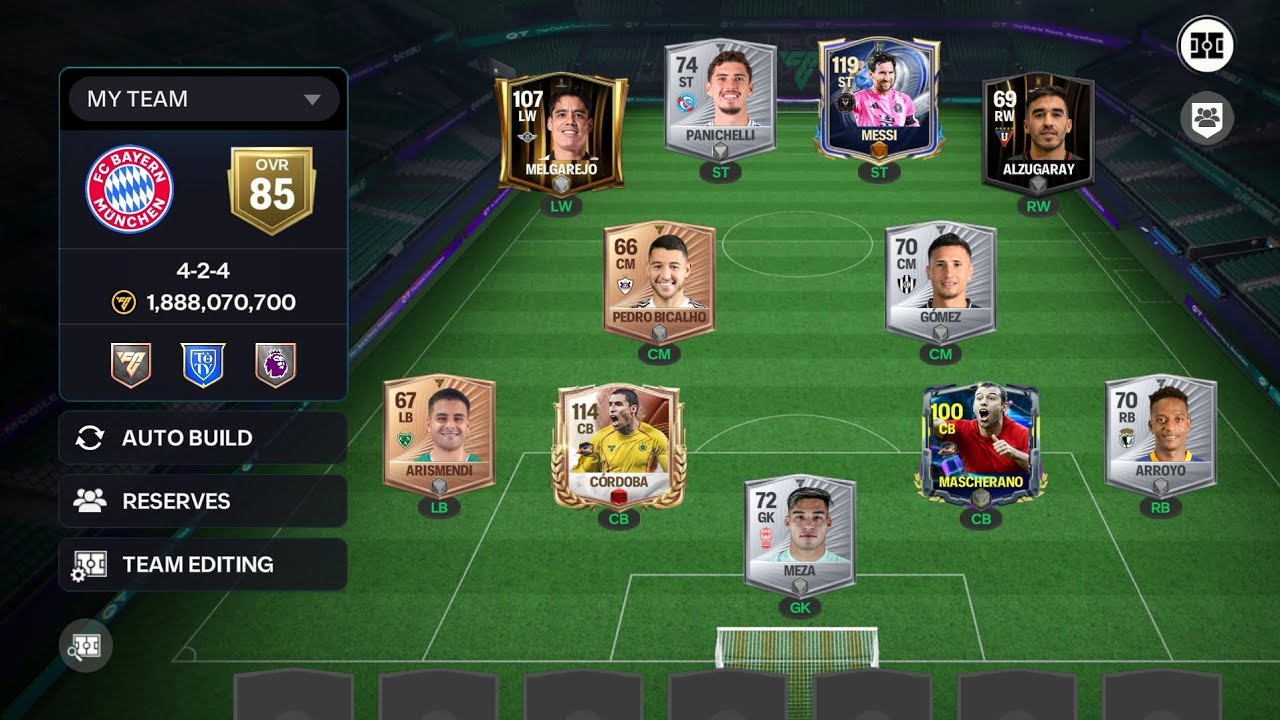 Playing FC mobile to I win but I am playing with my best South American player 