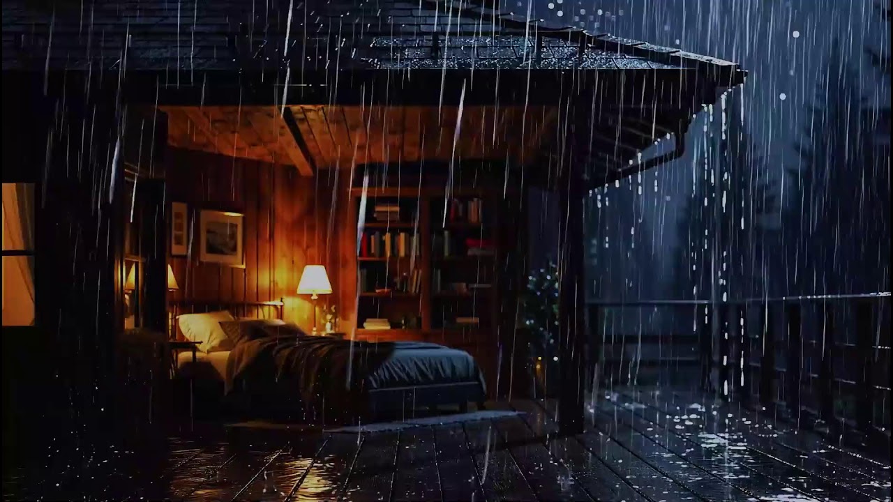 Soothing Night Rainfall on Rooftops with Distant Thunder | Cozy ASMR Sounds for Sleep