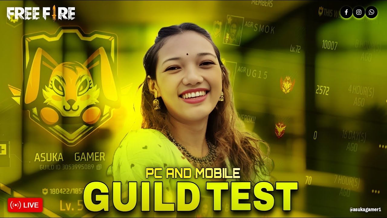 Asuka is live 💖Subs GamePlay Reaction😂 Guild Test Live🔥 #freefirelive   #Shortsfeed #girlgamer