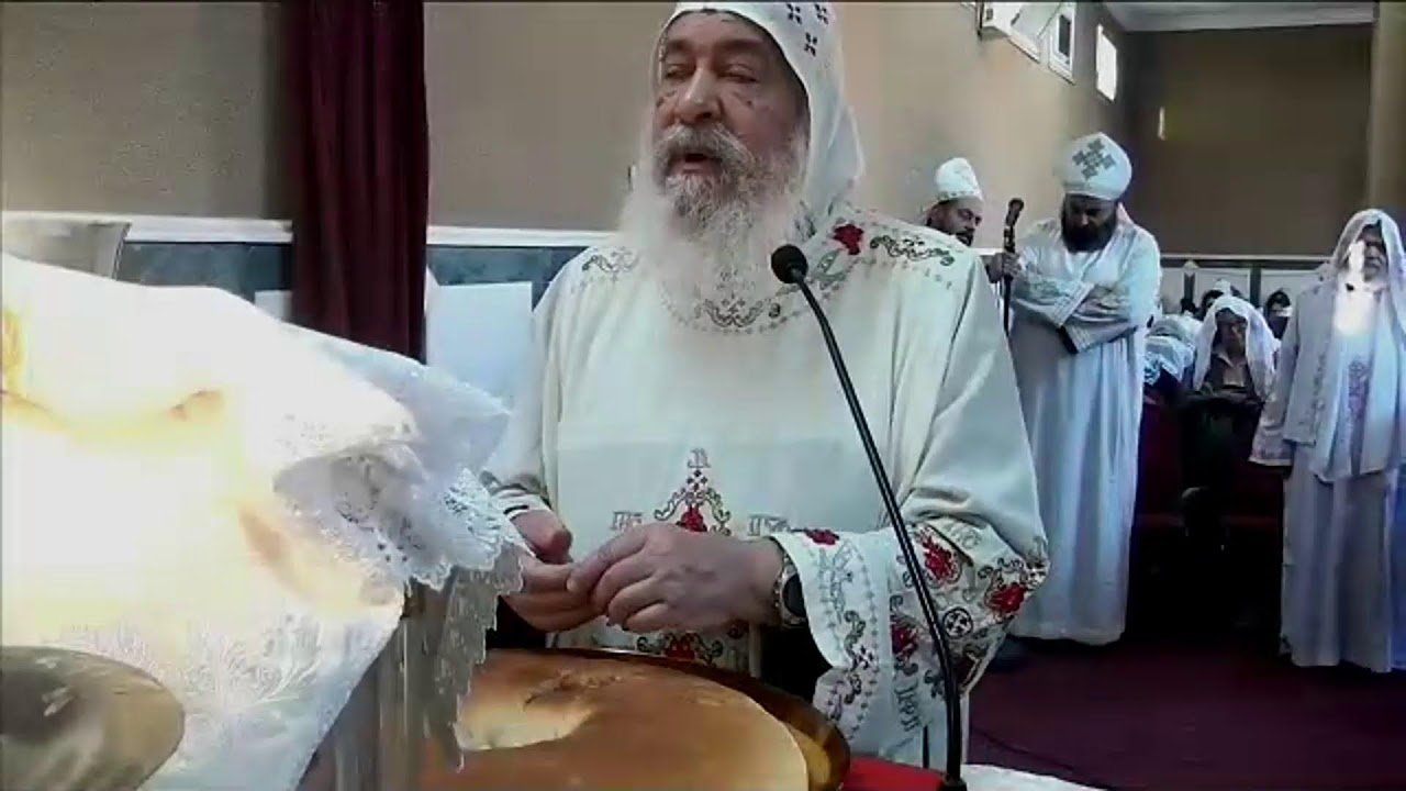 القداس الالهى من كنيسة السمائيين بدير مارجرجس بالمحروسة يرأس الصلاة الانبا شاروبيم مطران قنا