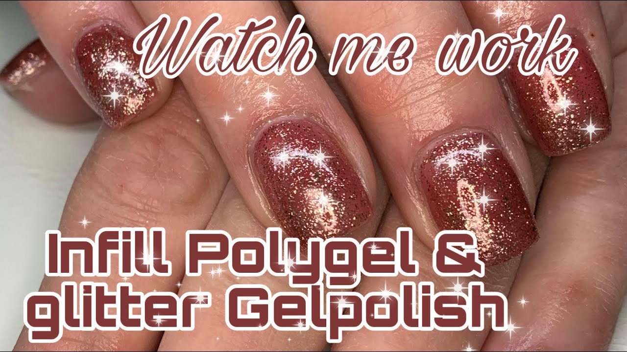 POLYGEL INFILL | Rosé glitter gelpolish | Watch me work
