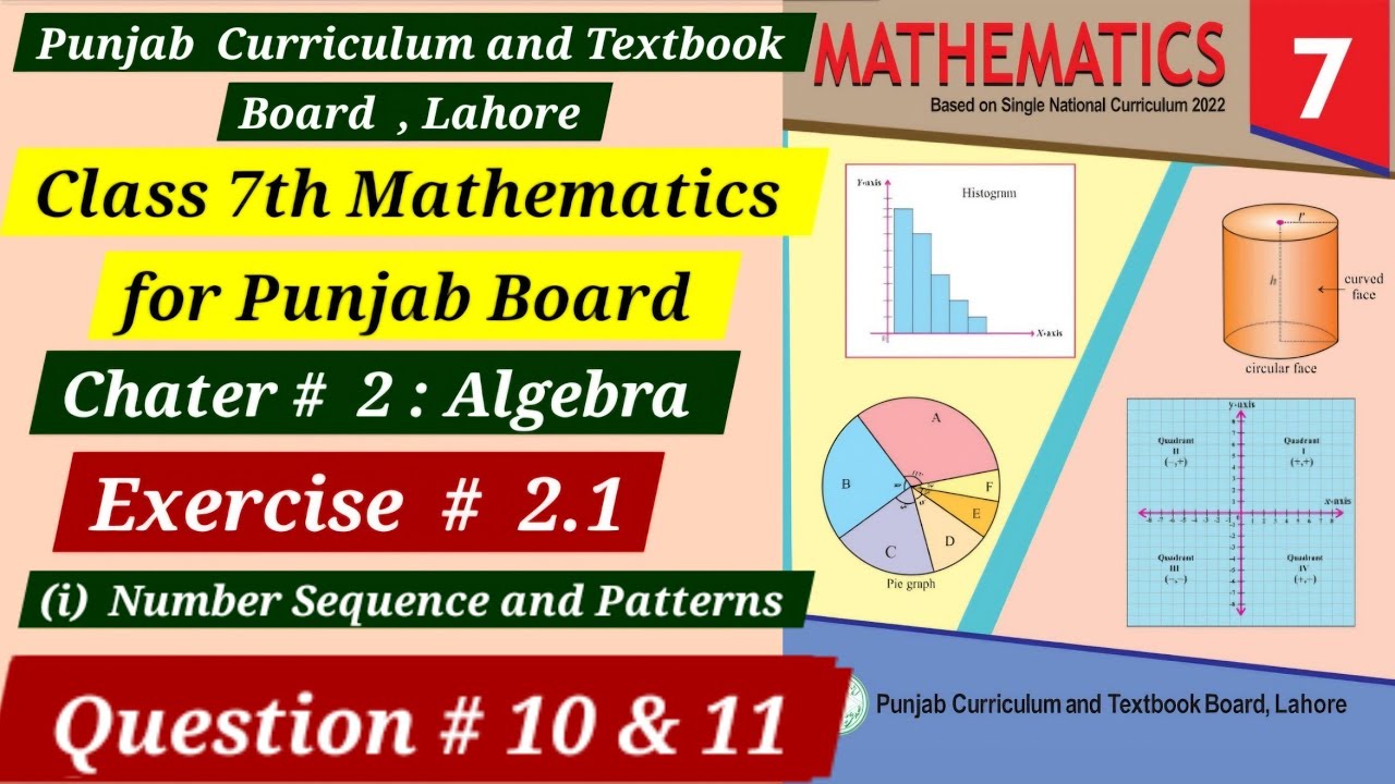 Class 7 Maths| Ex # 2.1|Q # 10 & 11 | Algebra | Punjab Book 2024-25| Unit 2 New Book