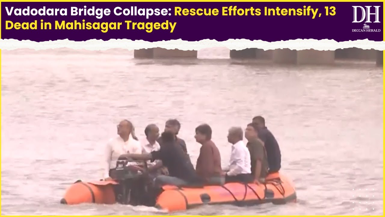 Vadodara Bridge Collapse Rescue operations intensify in Mahisagar river, death toll reaches 13