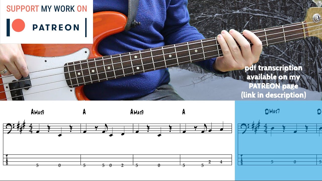 Chris Rea - Driving Home For Christmas (Bass cover with tabs)