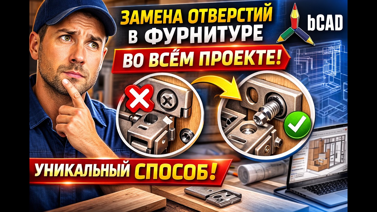 Замена присадочного отверстия в комплекте во всем проекте