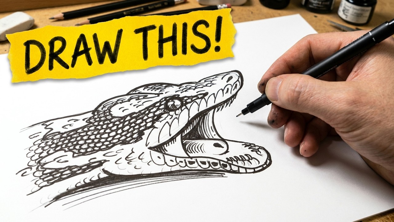 How to Draw a Snake - the Carpet Python (beginner)- Spoken Tutorial