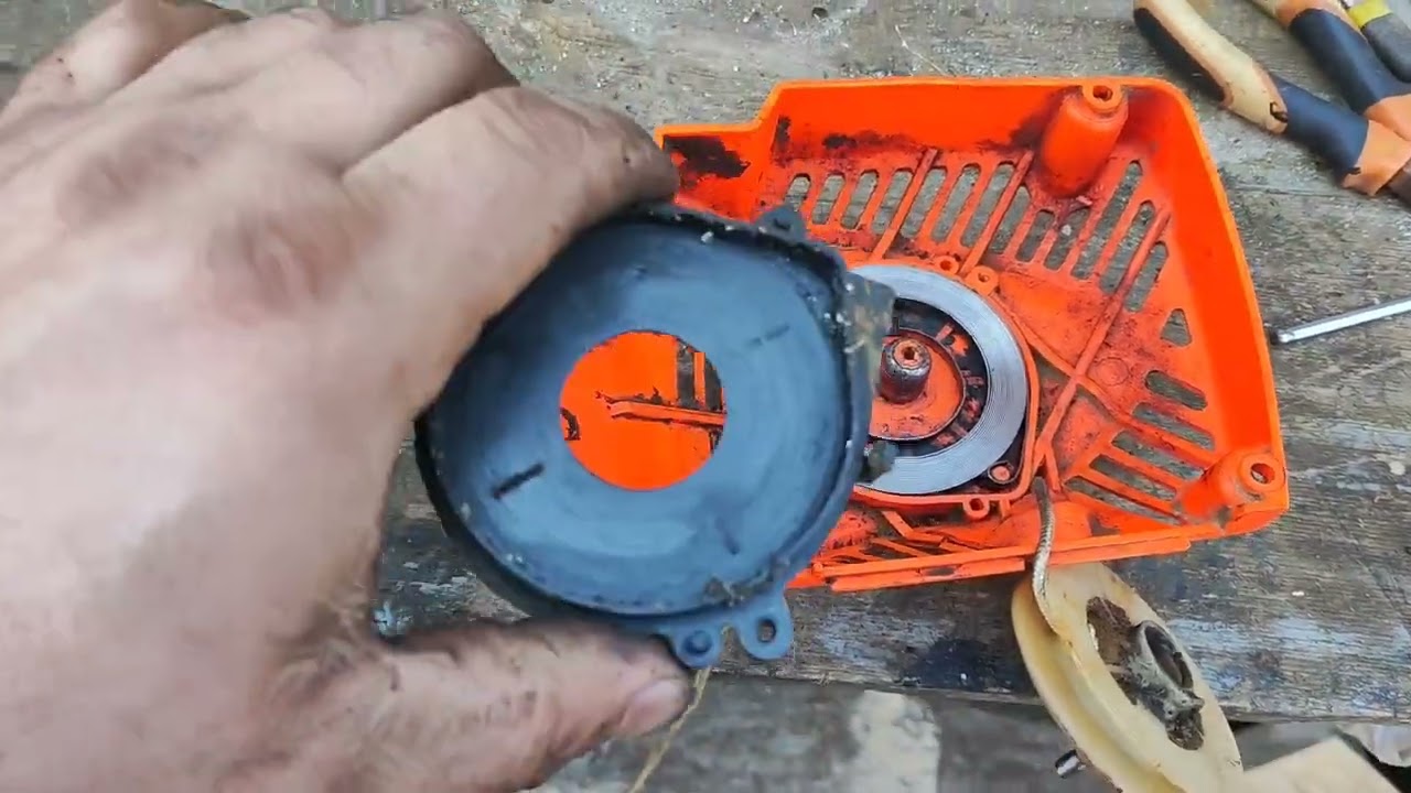 Бензопила Patriot 6220 ремонт веревочного стартера