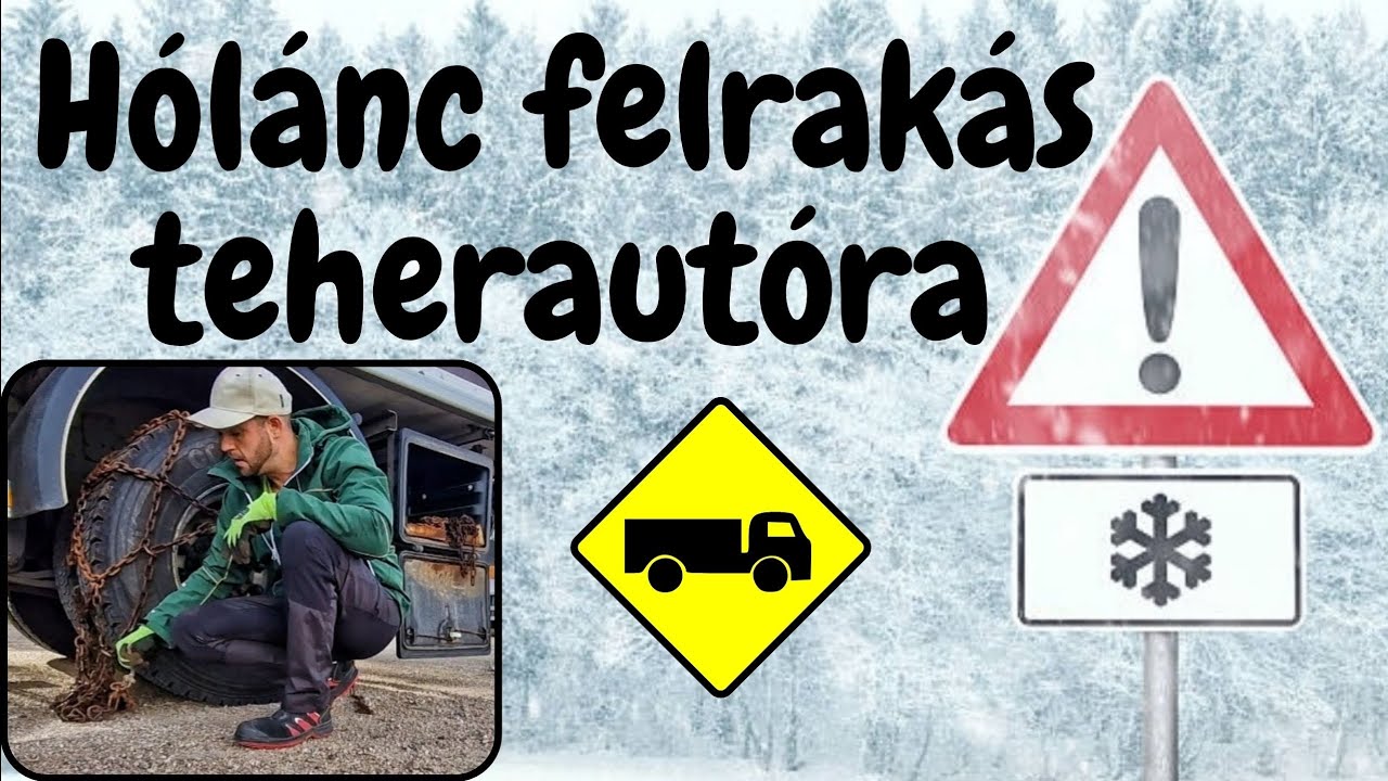 Egy kis gyakorlás az éles helyzet előtt /mostmár bármikor jöhet/ #teherautó #hólánc #ausztria