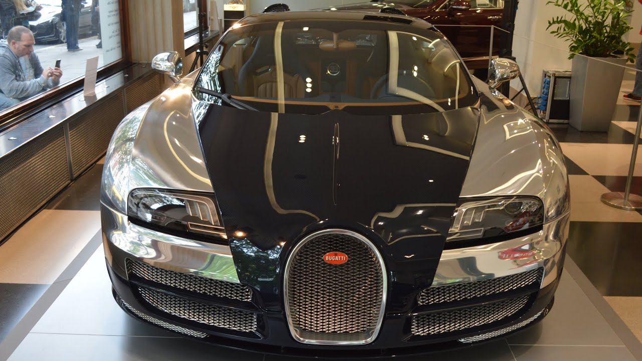 £2.1M Bugatti Veyron Vitesse at Jack Barclay (Chrome/ Blue Carbon Fiber)