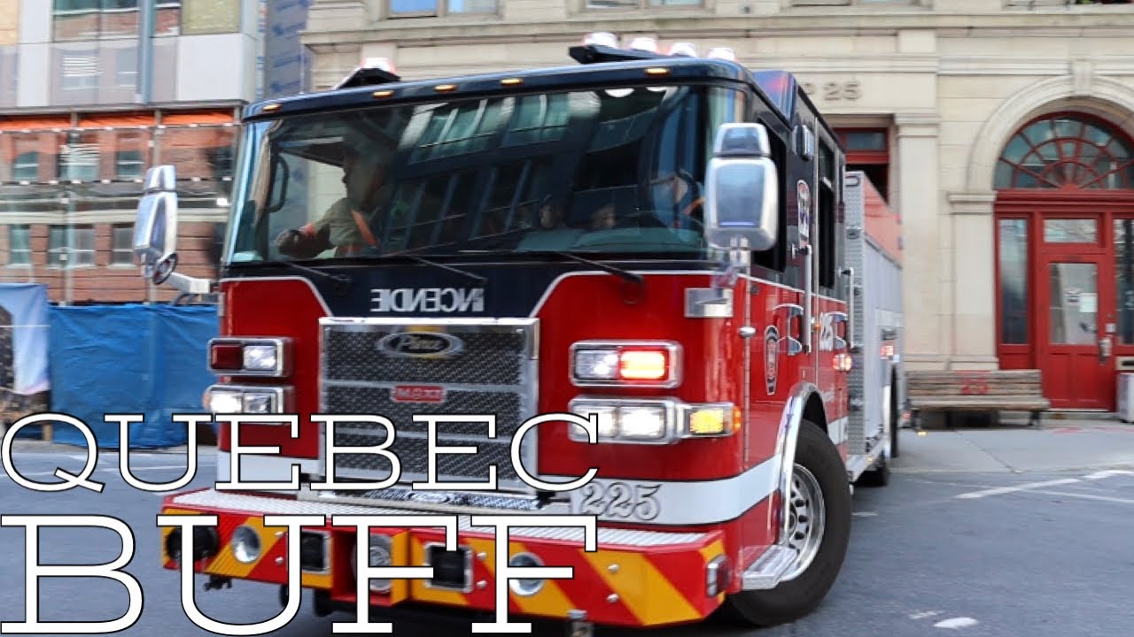 *BRAND-NEW* Montreal Fire Department (SIM) NEW Pumper 225 & Ladder 425 responding from station 25.