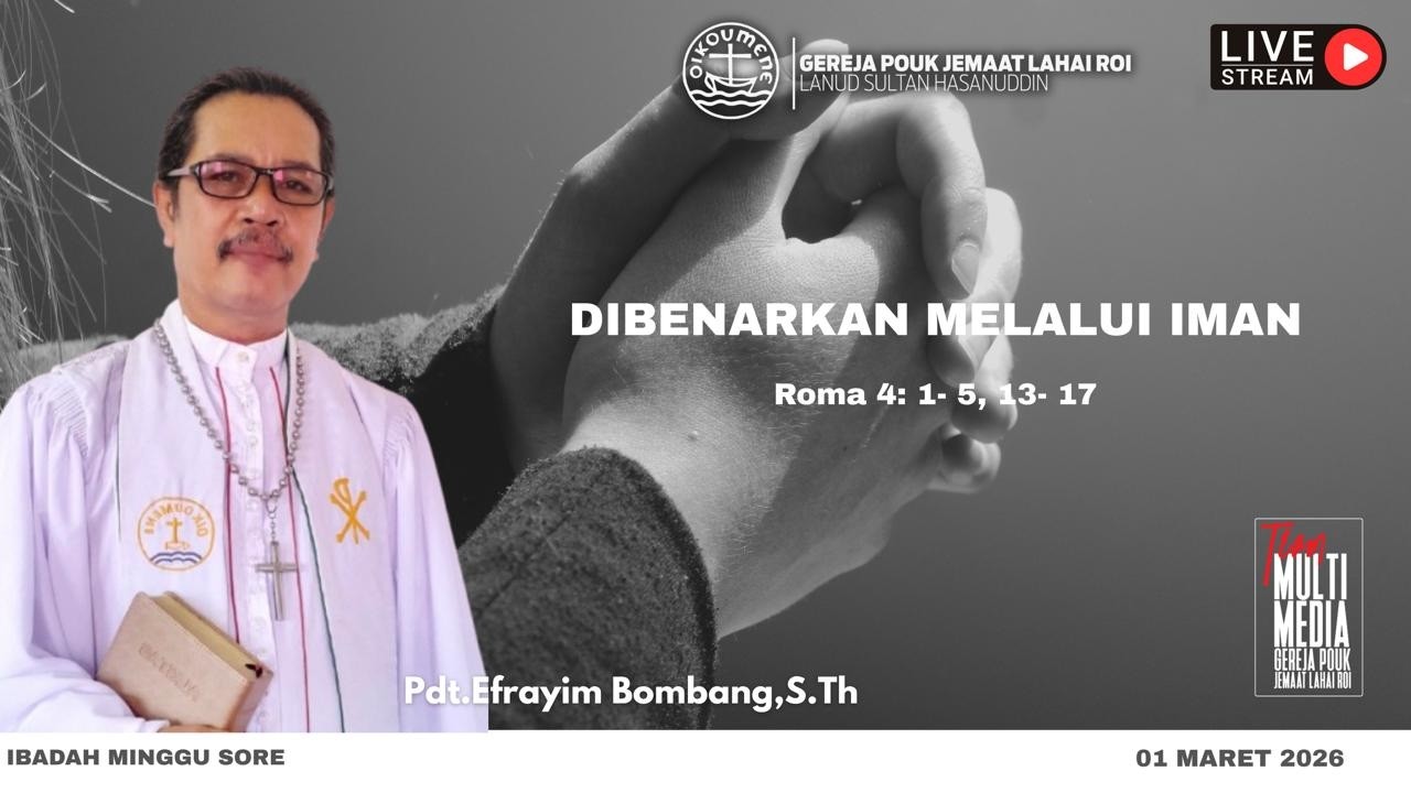 IBADAH MINGGU SORE 01 MARET 2026, PUKUL 18.00 WITA.