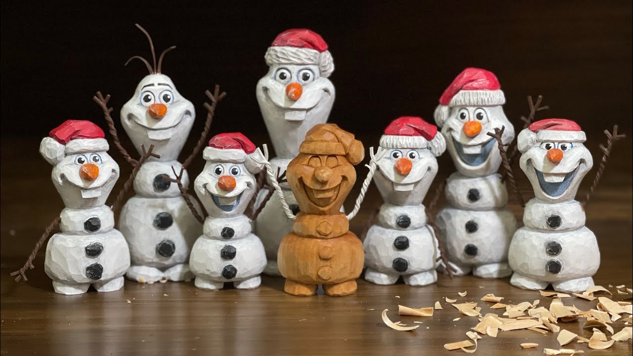 [우드카빙]목각인형 조각하기-올라프 Woodcarving-Carve a Olaf