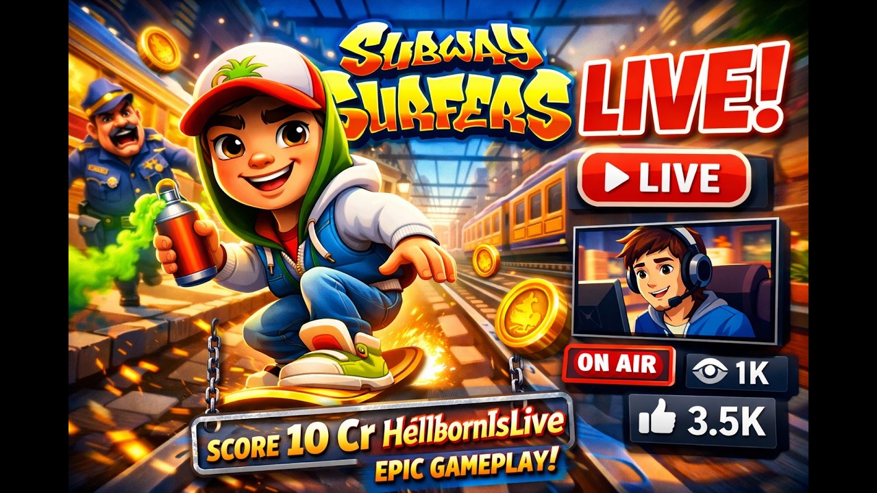 🔥 SUBWAY SURFERS LIVE 🔴 | 10 CR SCORE TODAY 😱 | HellBornIsLive #subwaysurfers #livestream #shorts