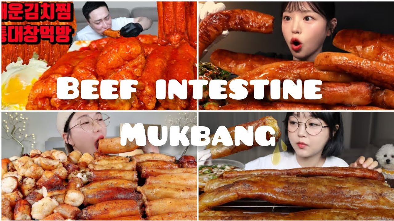 Beef intestine mukbang ASMR!!!😋🐄,(compilation)