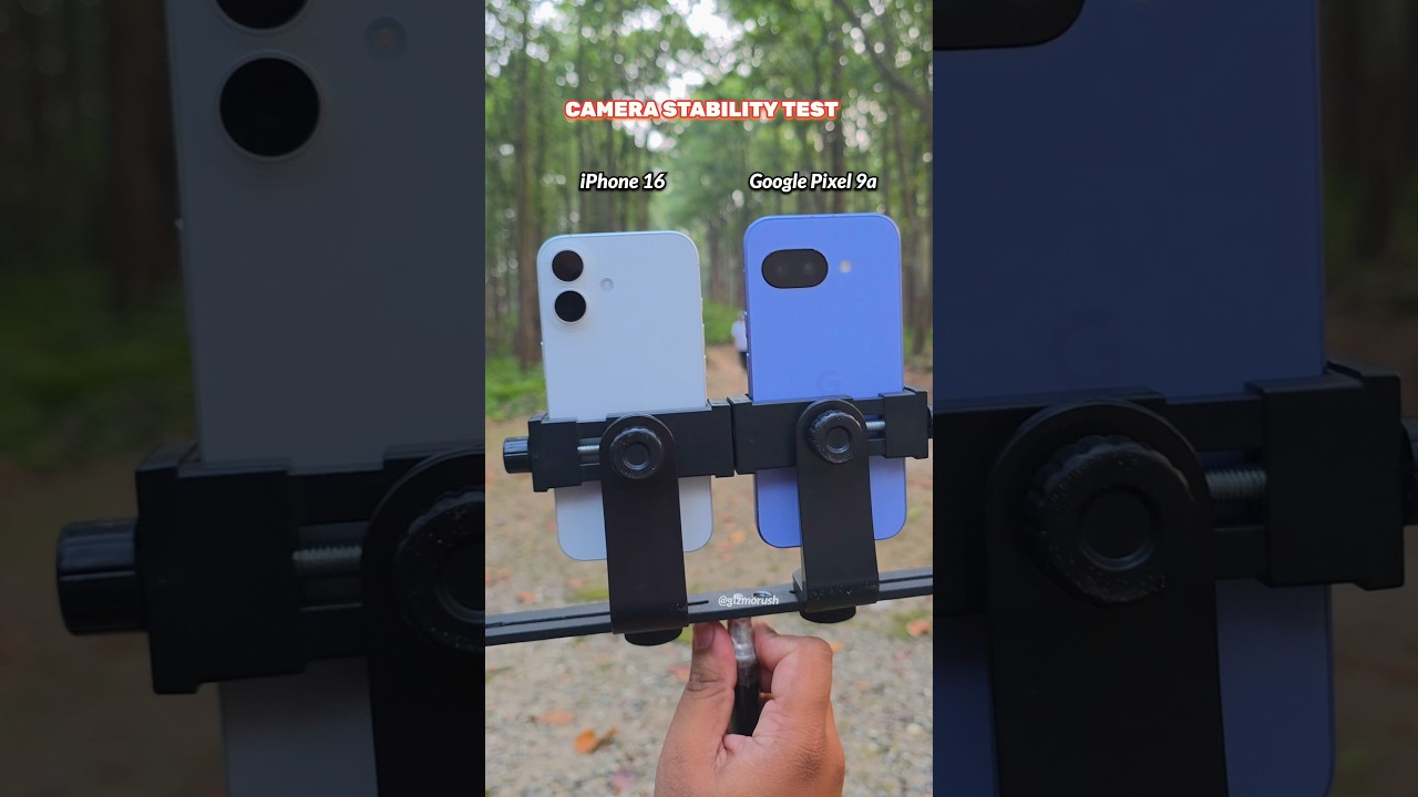 Тест на стабильность камеры iPhone 16 против Google Pixel 9a. Видеостабилизация.