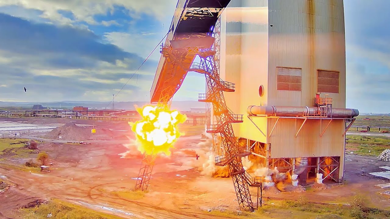 Redcar Steelworks PCI Plant Building Blowdown - Sky Revolutions