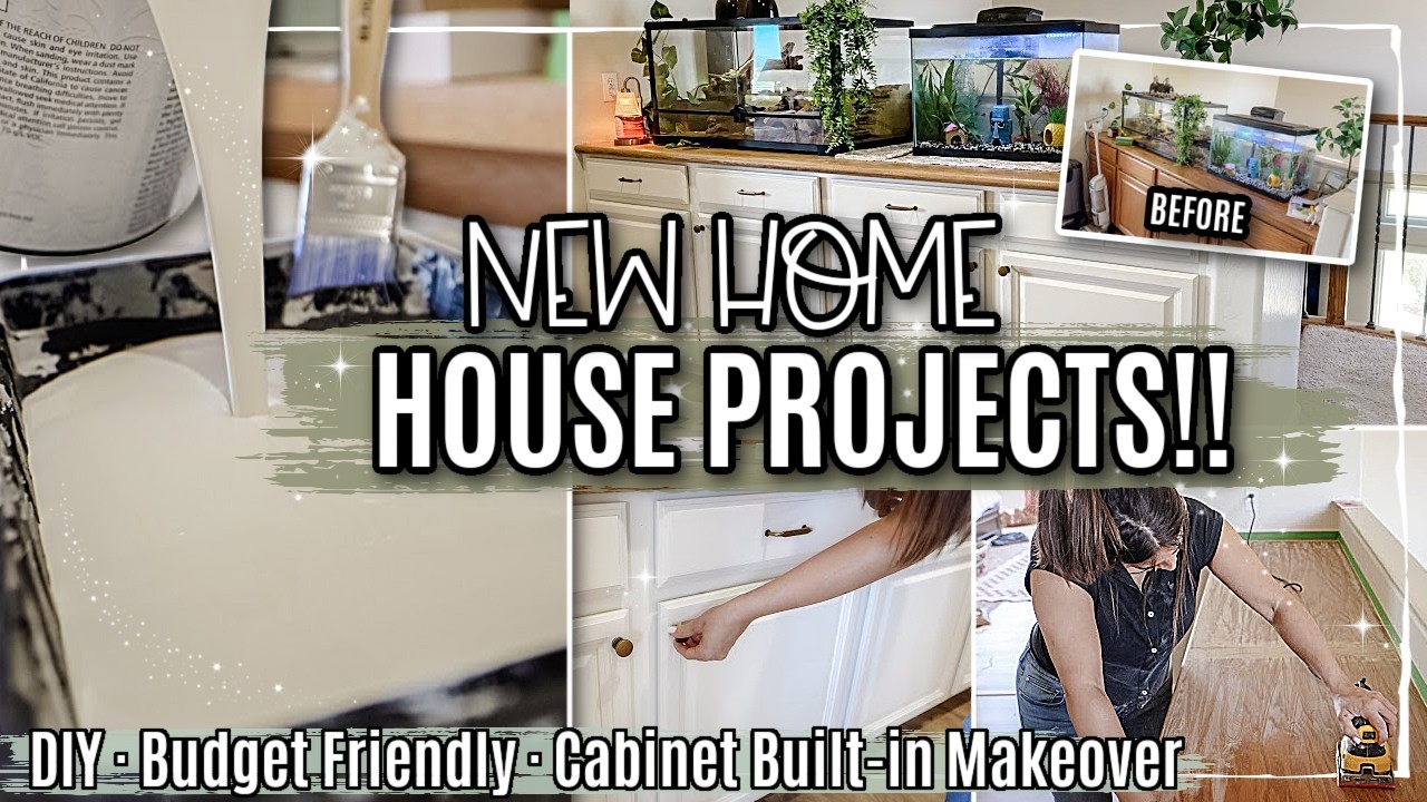 NEW HOUSE PROJECTS & HOME MAKEOVER :: DIY BUILT IN CABINETS & REFINISHING COUNTERTOPS on a BUDGET