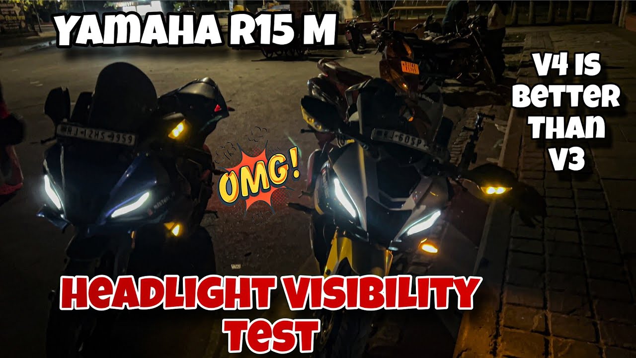 Headlight Test of R15 V4 M | Light Test R15 V4 M | Night Visibility test 💡