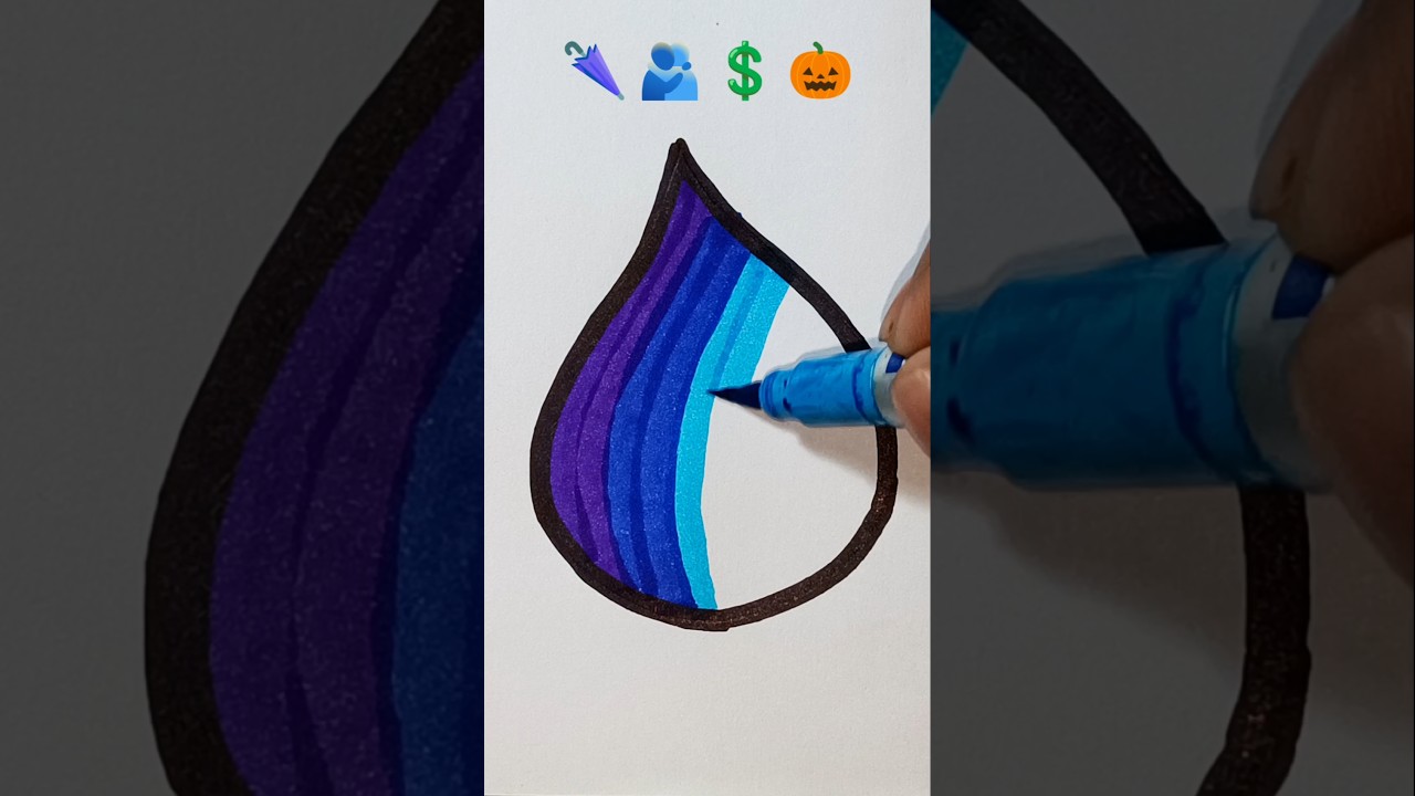 Satisfying Drawing & Coloring 🌂🫂💲🎃✨ | Relaxing Art Process #Shorts #Art #Trending