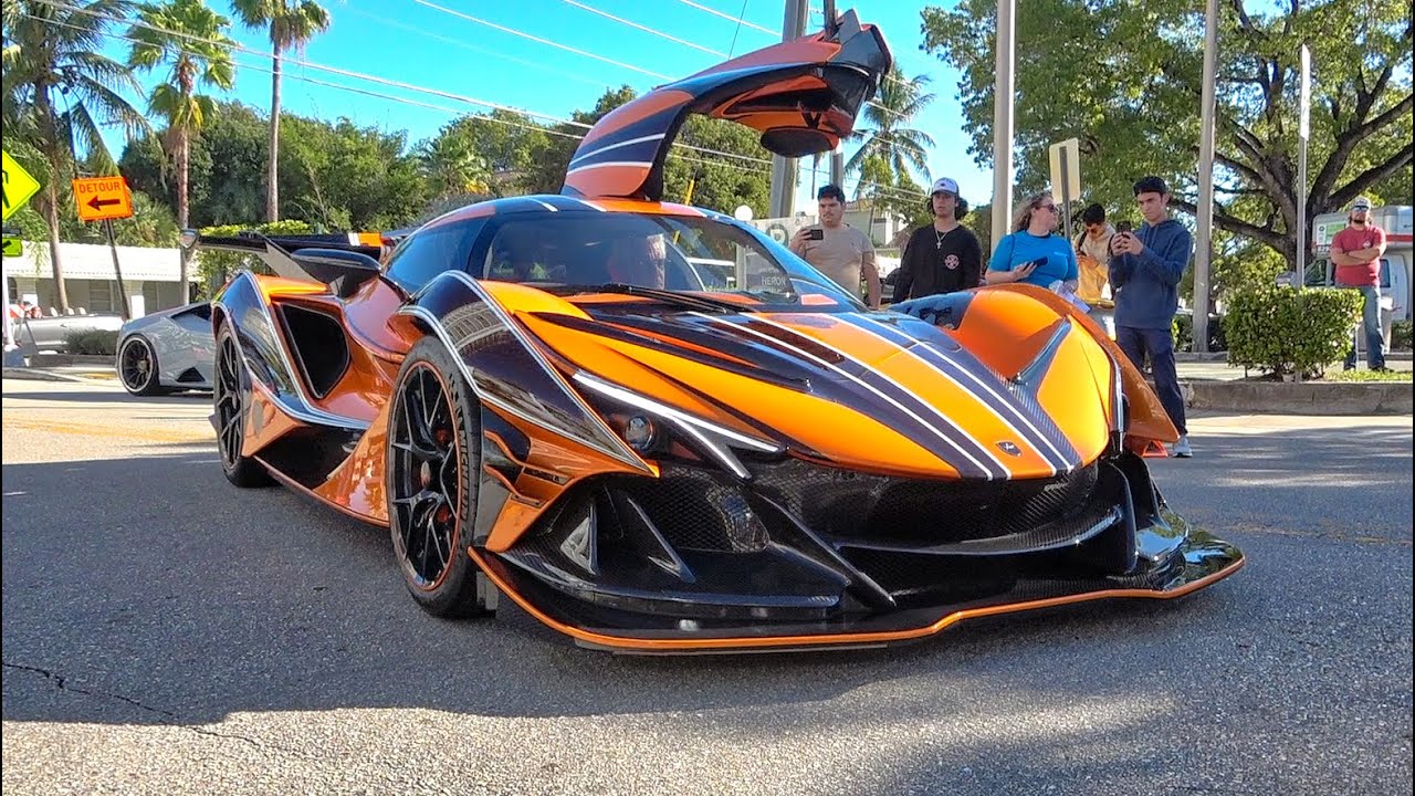 Apollo IE, LaFerrari, Pagani Huayra Roadster BC, Lamborghini Aventador SVJ - Exotics on Las Olas