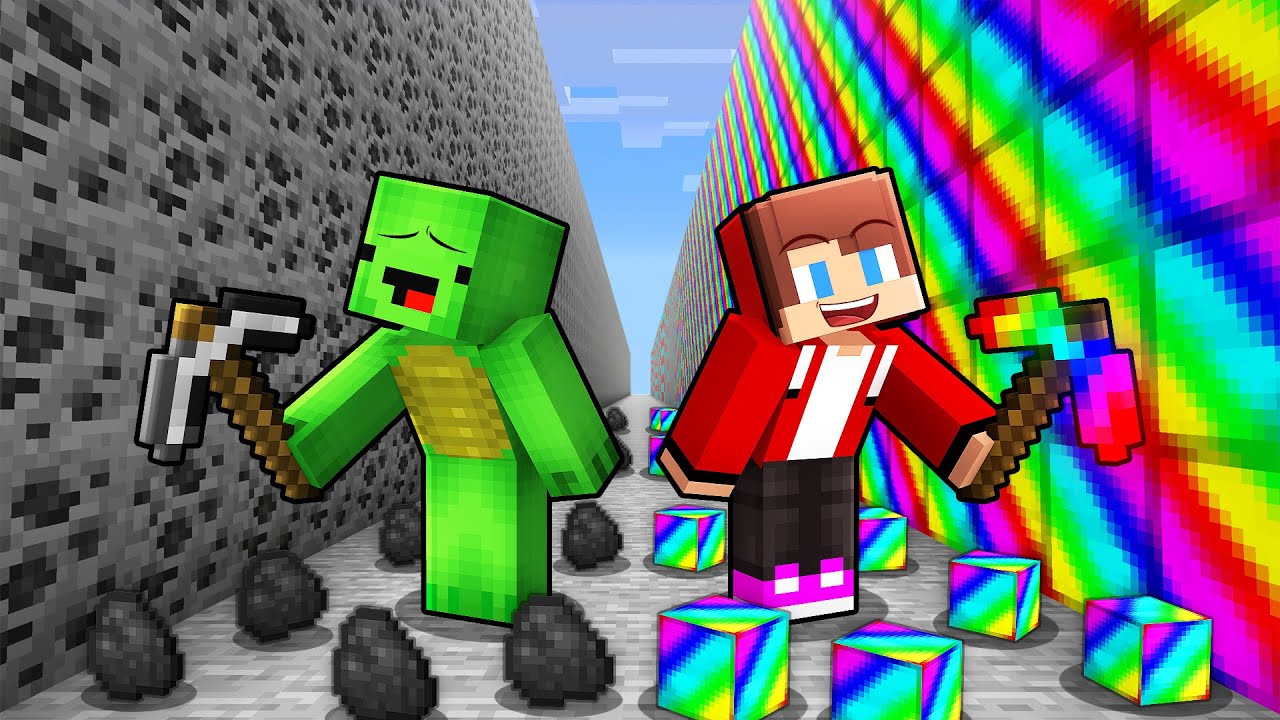Mikey vs JJ OP Mine Battle in Minecraft (Maizen)