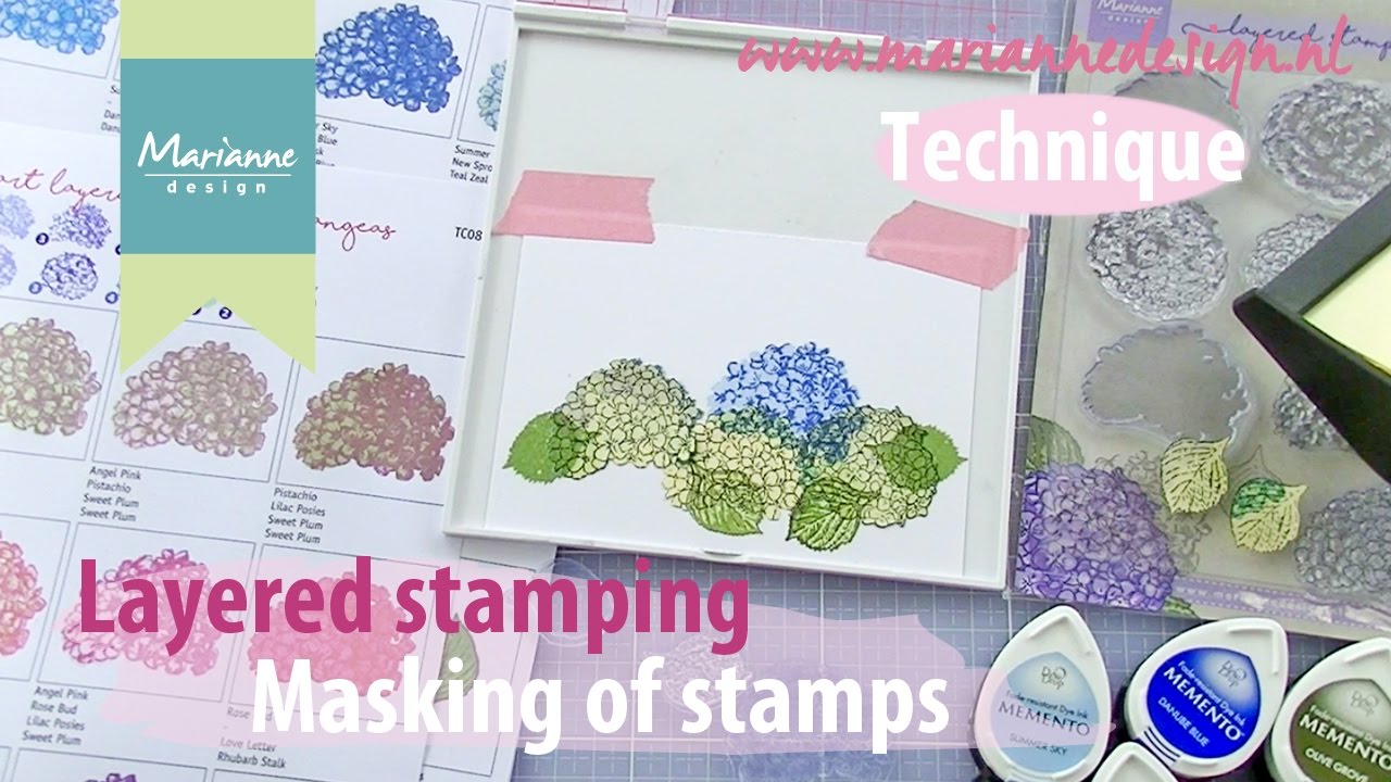Layered stamping | Masking your stamps | Marianne Design Cardmaking