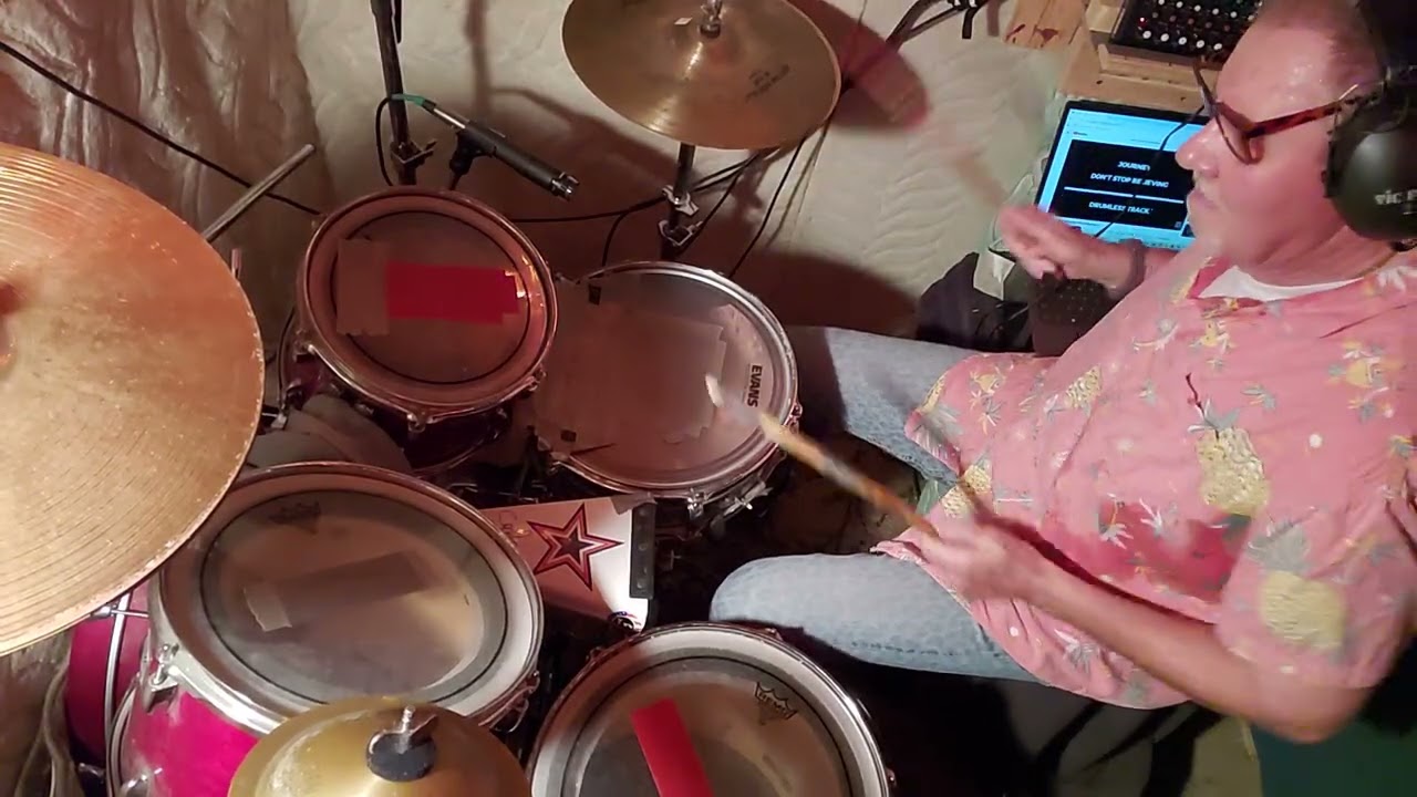 Don't Stop Believin' Drum Cover, Open-Handed (of course!), drum-less backing track, 01-22-2026.