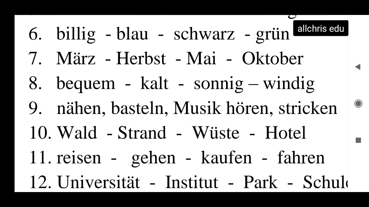 Was passt nicht ( find odd man out) explanation