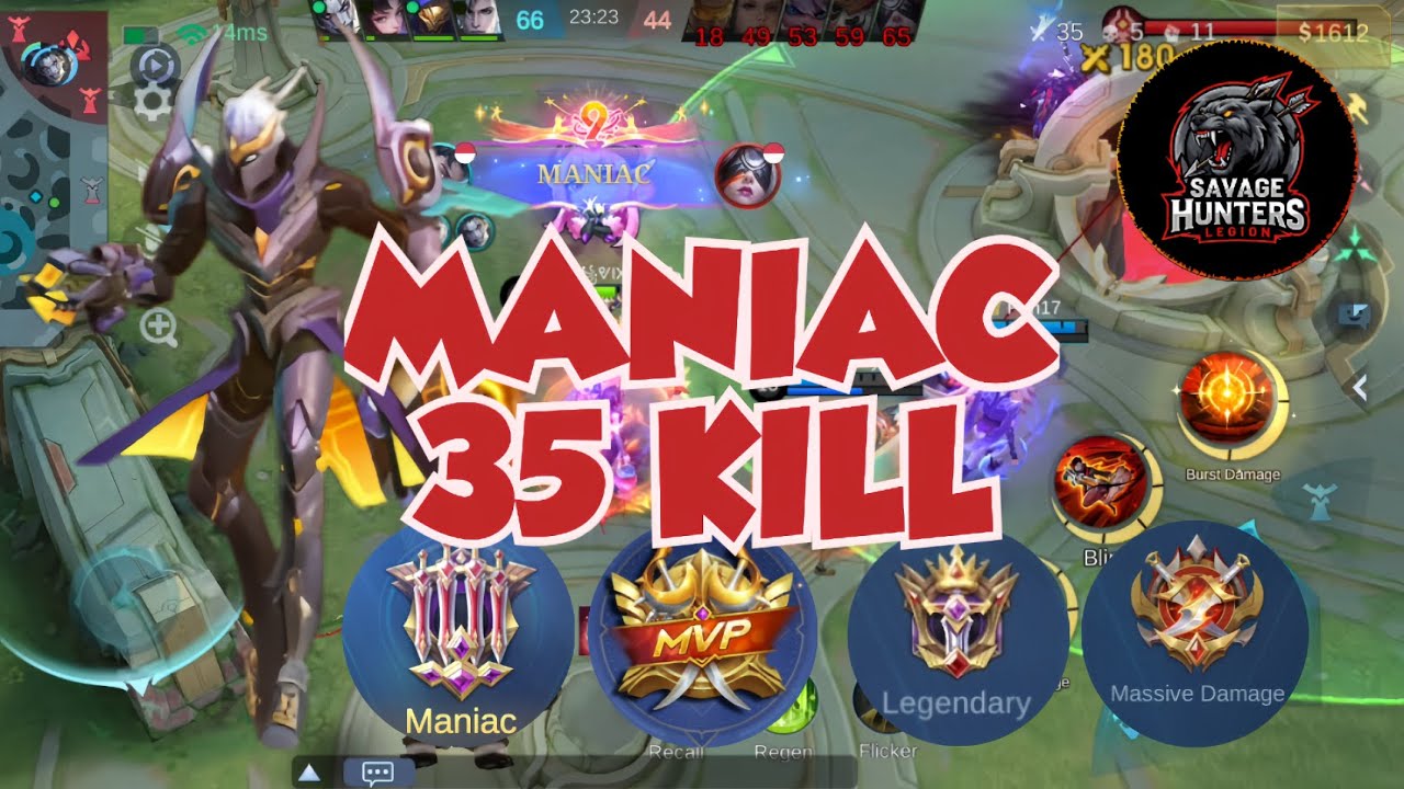 35 KILL MANIAC GRANGER GAMEPLAY MOBILE LEGENDS BUILD PROPLAYER TOP GLOBAL