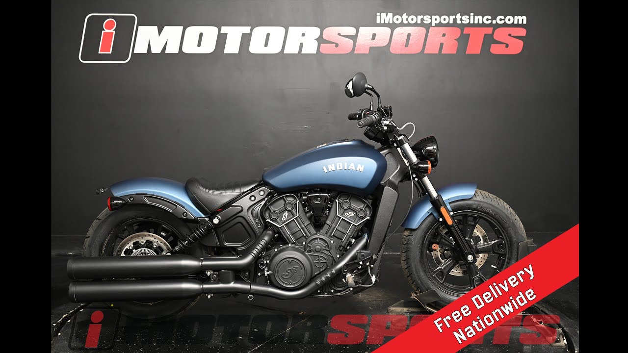 2021 Indian Motorcycle® Scout® Bobber Sixty ABS Blue Slate Smoke E121083@ iMotorsports