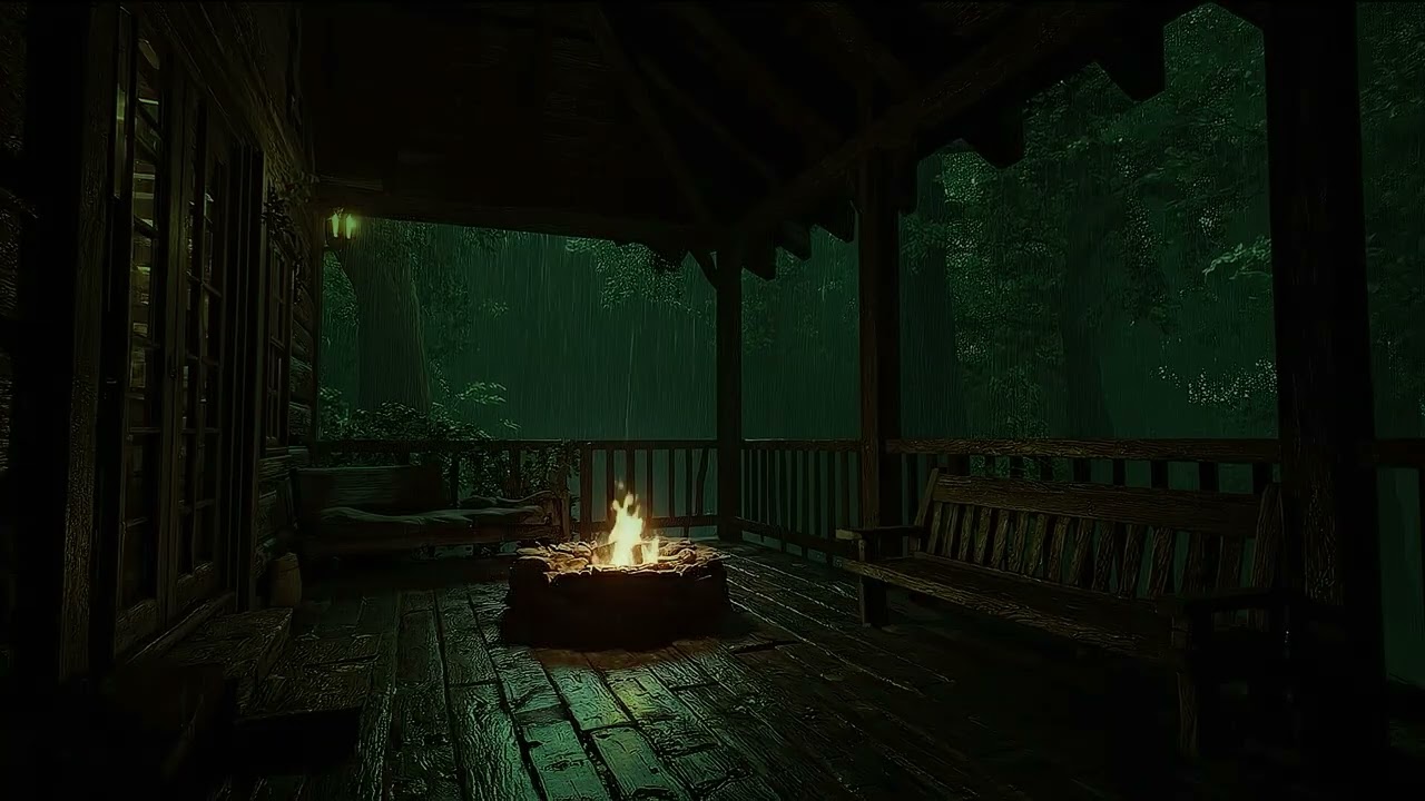 Soft Rainfall with Calm Thunder 🌙 Natural Sleep Aid Ambience for Relaxation
