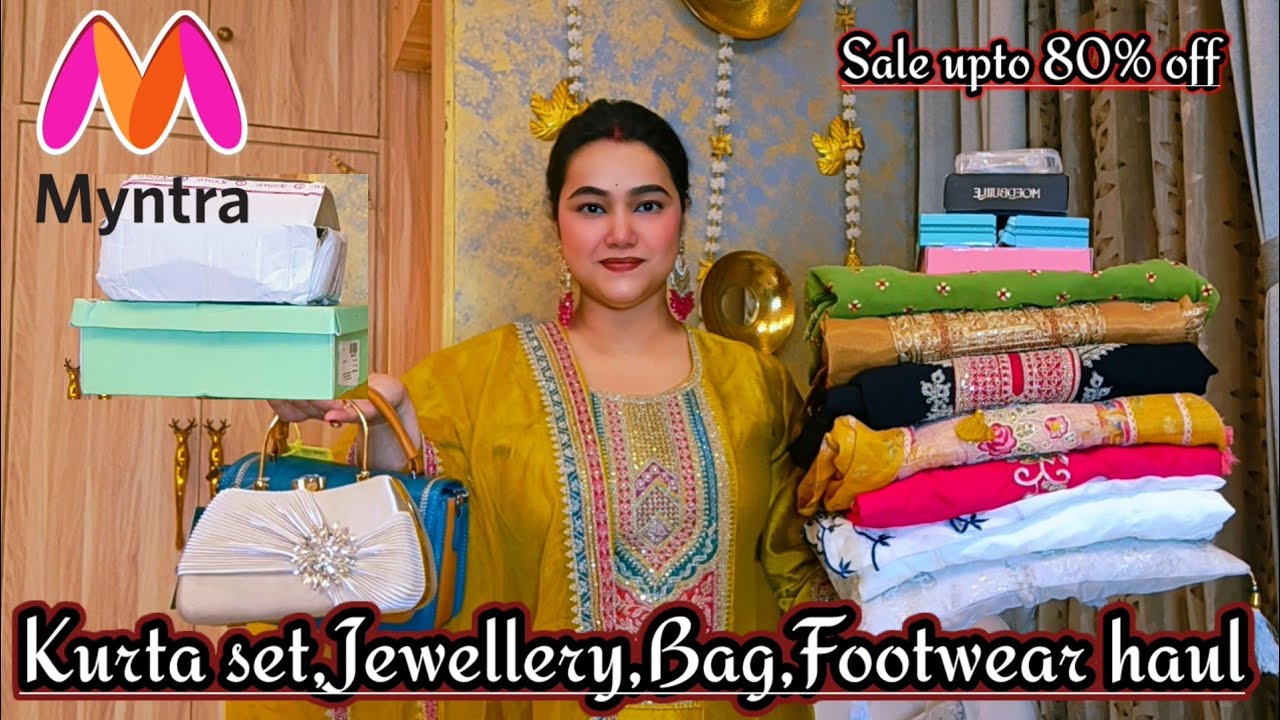 Myntra sale upto 40-80% off Kurta set, Jewellery set,Bag & Footwear haul @poojachoyal7135 
