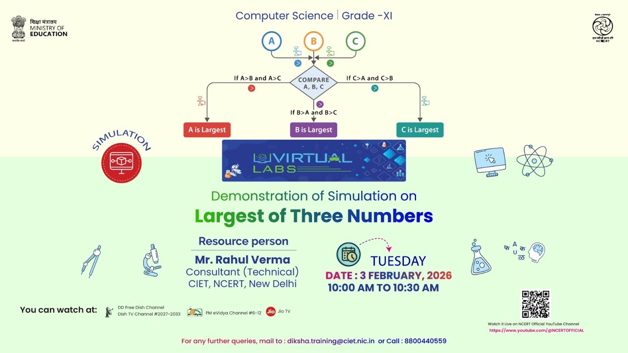 Virtual Labs : Demonstration of Simulation on Largest of Three Numbers