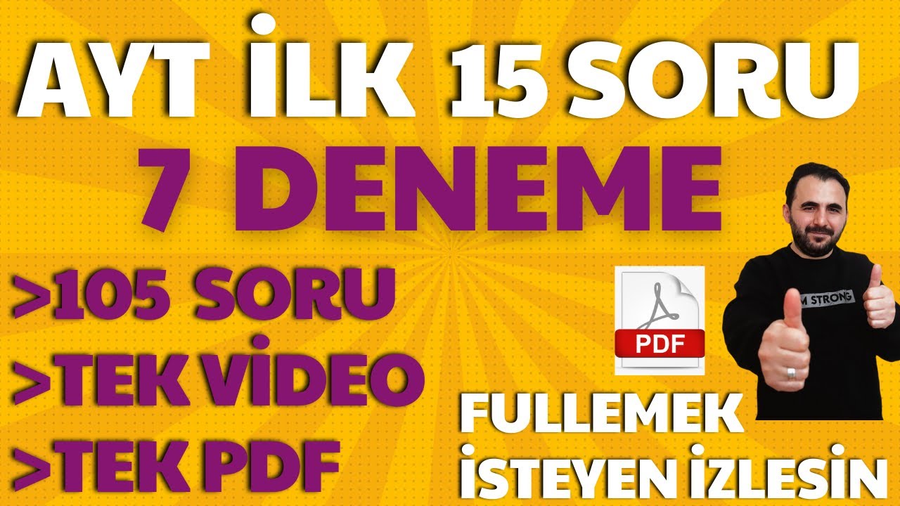 AYT Matematik İLK 15 SORU 7 DENEME TEK VİDEO |ÜCRETSİZ PDF|ARŞİV VİDEO 2024 AYT Matematik Son Tekrar