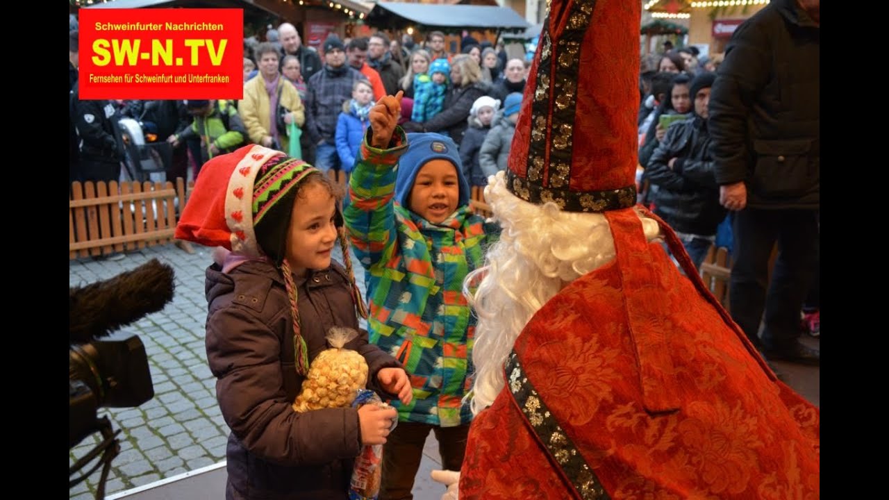 Der Nikolaus auf dem Weihnachtsmarkt Schweinfurt 2014