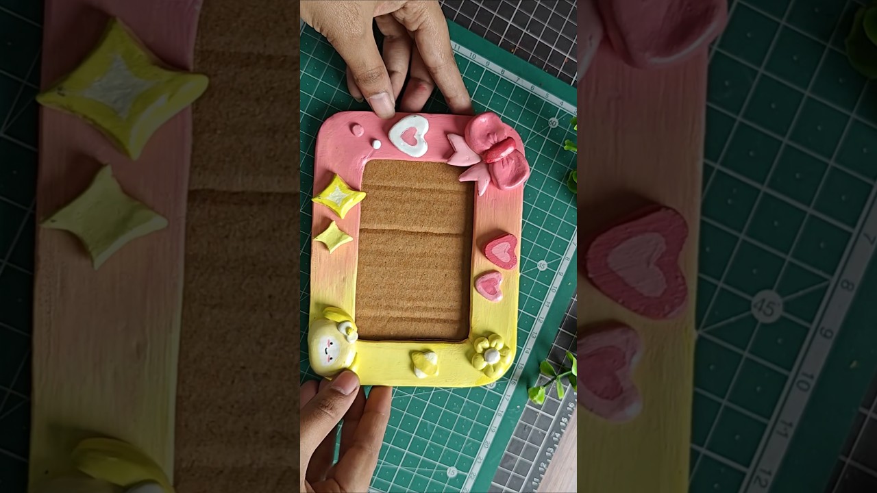 diy photo frame 🍓✨full video 👆🏻#clayideas #diy #photoframe #subscribeformore #explore