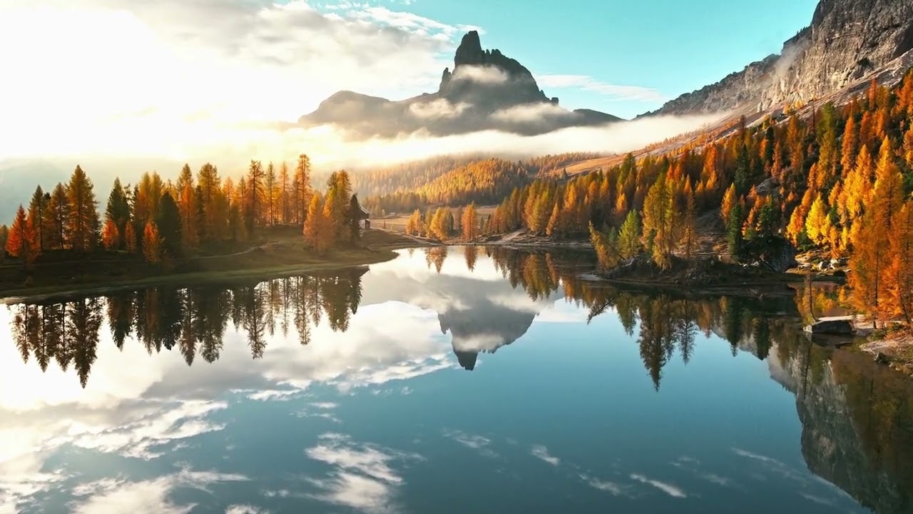 Silent Autumn Lake Fall Foliage Trees | Cozy Screensaver