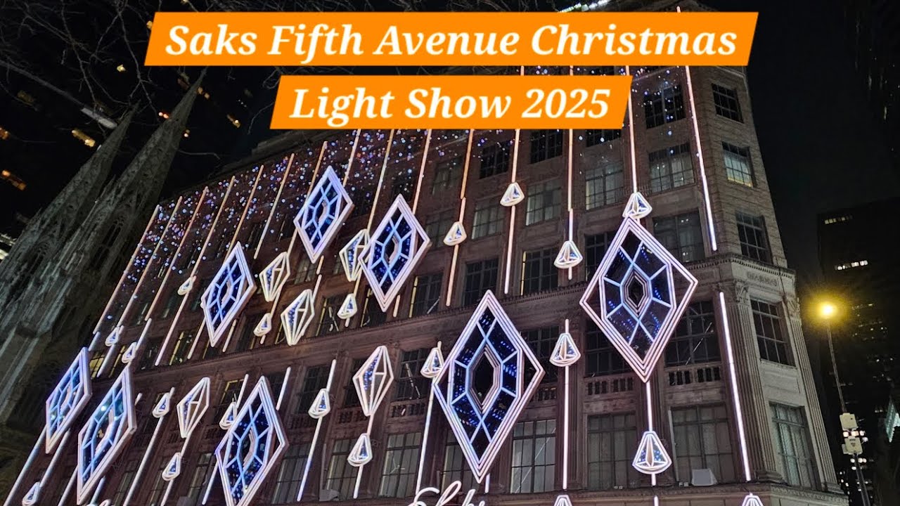 Saks Fifth Avenue Christmas Light Show 2025 🎄✨ | NYC Holiday Magic