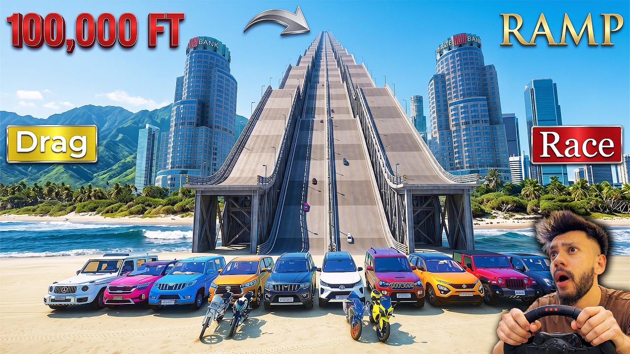 GTA 5: NEW Powerful 💪 SUVs Impossible Super Mega Ramp😱Drag Race Challenge! GTA 5