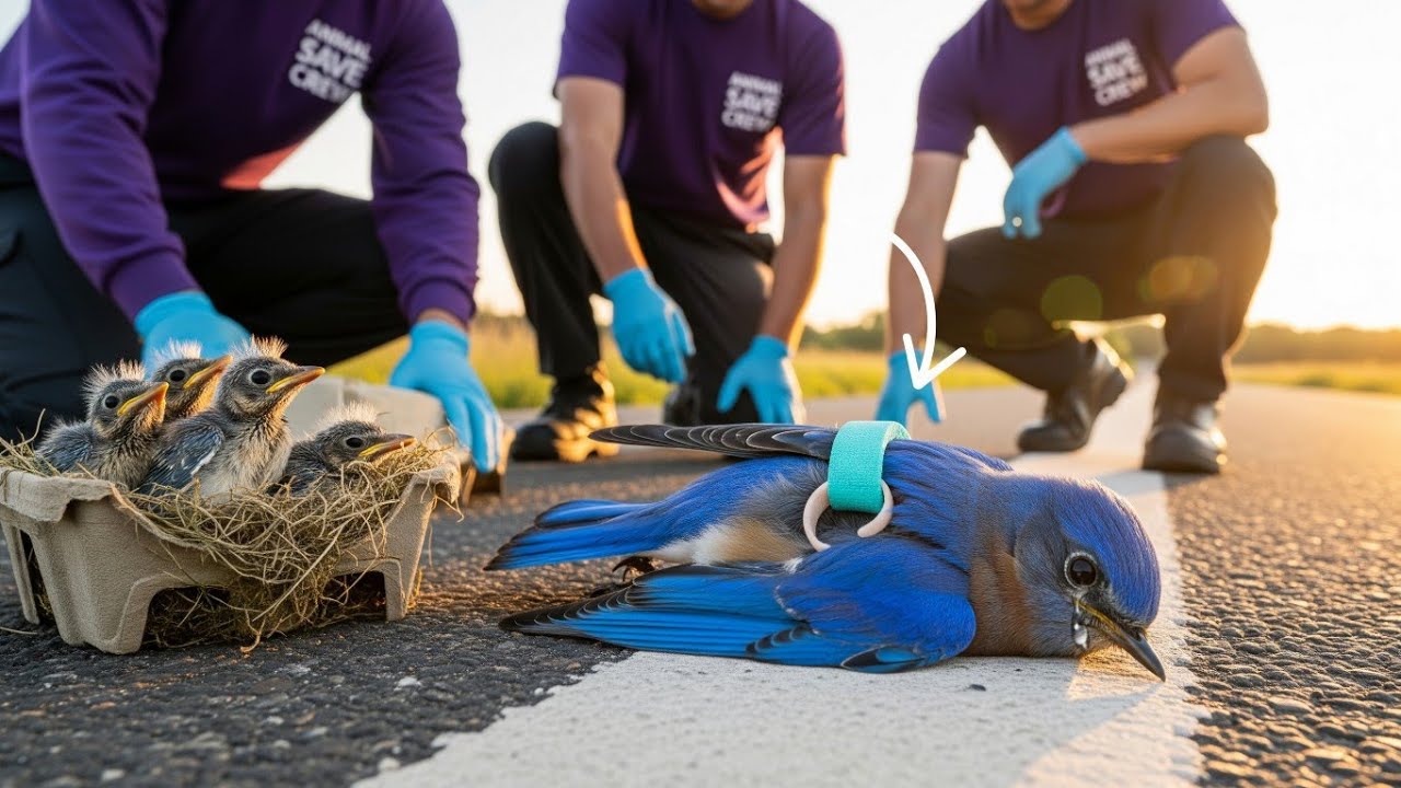 Roadside Wildlife Rescue: How One Bluebird Mother Saved Her Three Babies