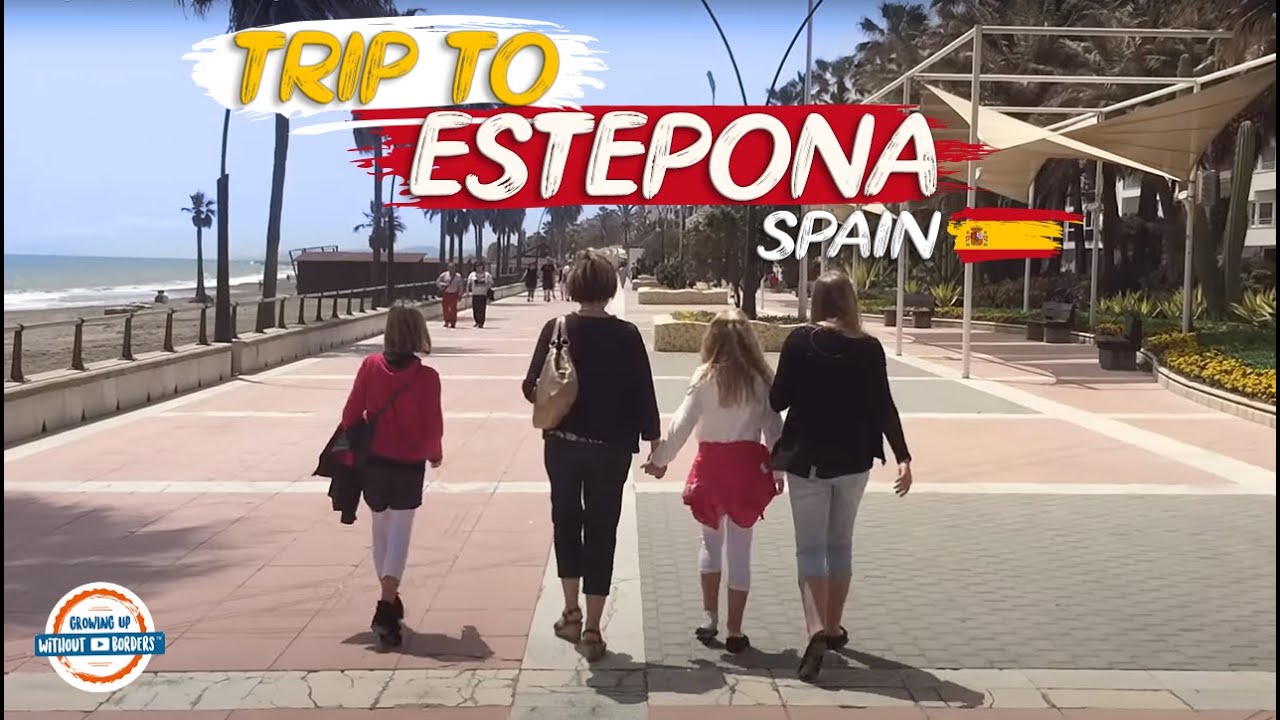 A walk through Estepona Spain 🇪🇸 along the Mediterranean Sea | 197 Countries, 3 Kids