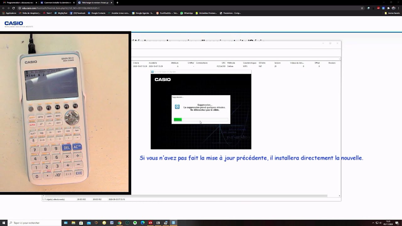 Comment installer le menu PYTHON sur votre calculatrice graphique CASIO. (MAJ 15/10/2020)
