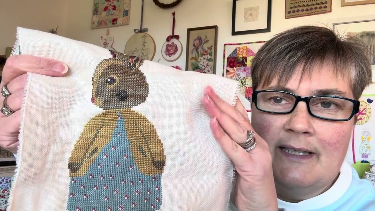 Flosstube #3 Crossstitch, slow stitch and thrift shop finds.