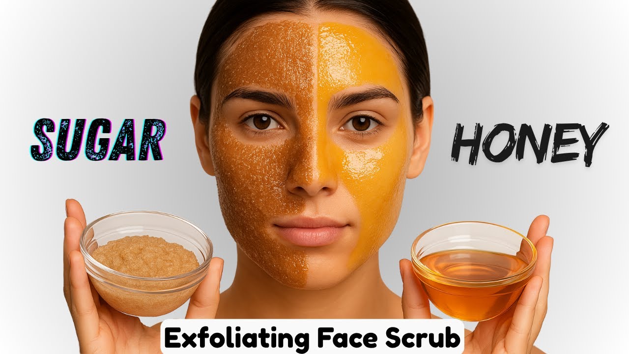 Sugar & Honey Face Scrub - Homemade Exfoliating Face Scrub ! Sugar Scrub