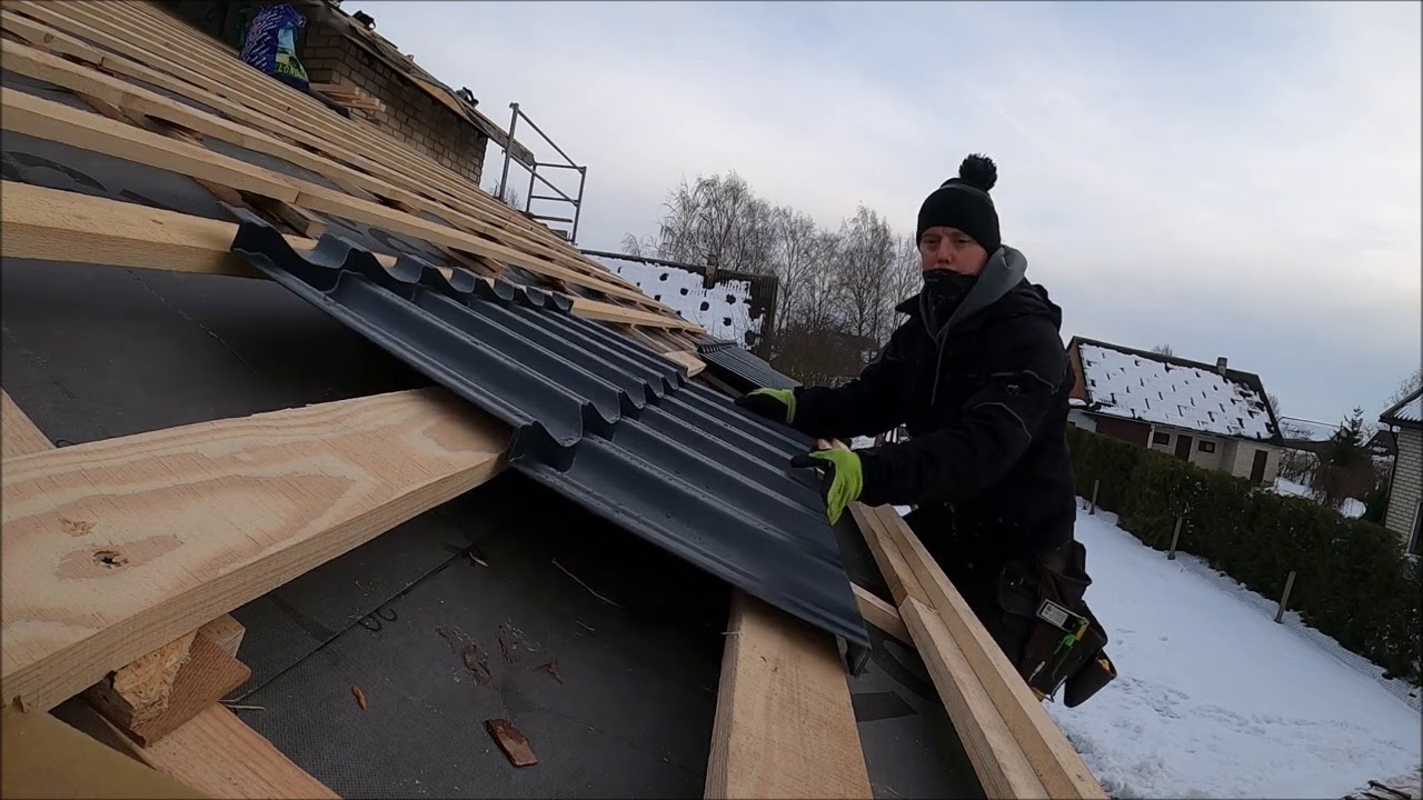 WINTER ROOF WORK 6, Čerpinis profilis Finnera Ruukki 40 , Pakalimas