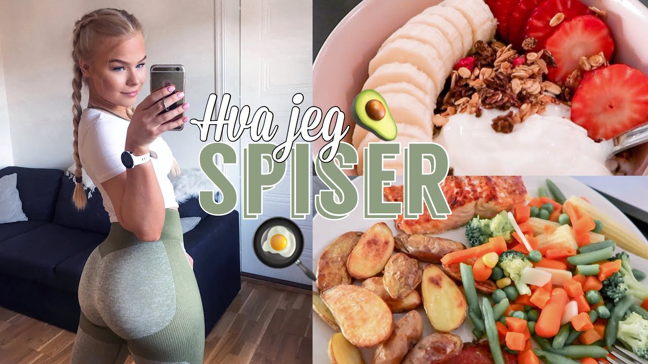 HVA JEG SPISER I LØPET AV EN DAG - VLOGG ♡ for å bygge muskler og forbrenne fett!